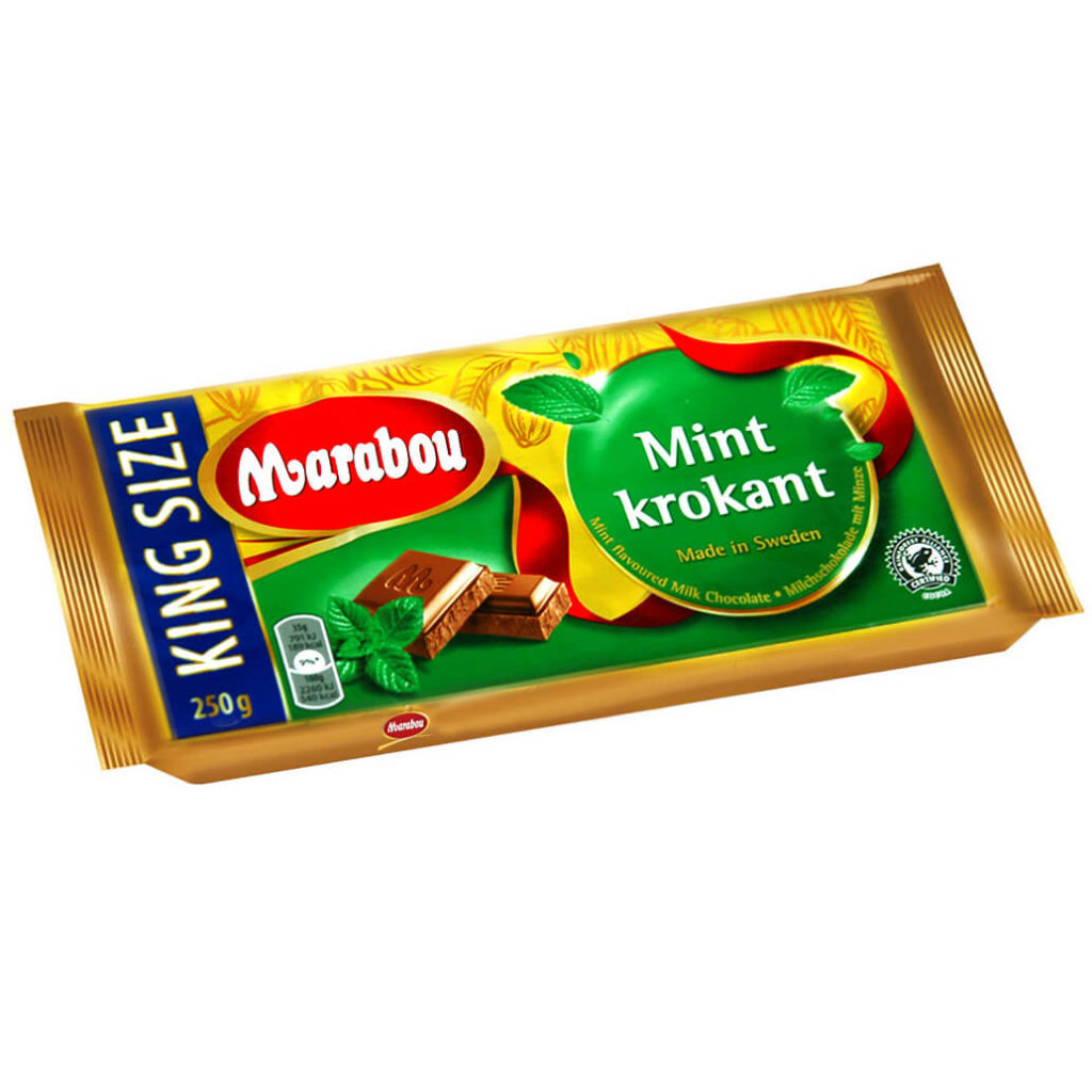 Шоколад молочный Marabou с мятой 200 гр